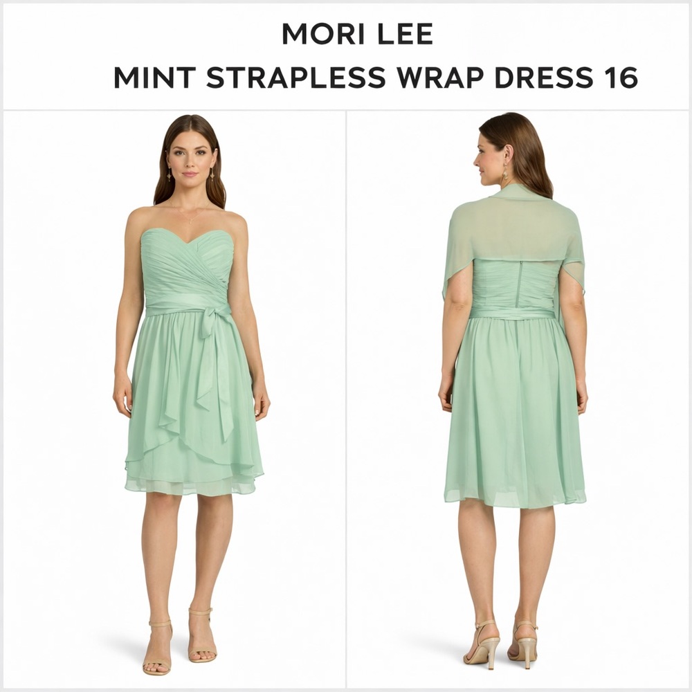 MORI LEE MINT STRAPLESS DRESS 16